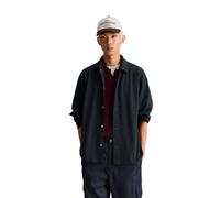 Kurzjacke MARC O'POLO DENIM "aus schwerem Interlock Jersey", Herren, Gr. XL, schwarz (schwarz navy), Obermaterial: 96% Baumwolle, 4% Elasthan, unifarben, relaxed fit, Doppelmanschette, Jacken Kurzjack