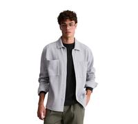 Kurzjacke MARC O'POLO DENIM "in schwerer Bio-Baumwoll-Qualität", Herren, Gr. M, grau (fog grau melange), Obermaterial: 100% Baumwolle, unifarben, relaxed fit, Manschette, Jacken Kurzjacke (58151807-M)