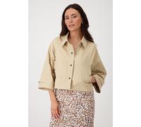 Kurzjacke MONARI, Damen, Gr. 40, beige, Web, Obermaterial: 100% Polyester. Futter: 100% Polyester, clean, unifarben, regular fit kurz, Rundhals, Raglanärmel abgesteppte Kante, Jacken Kurzjacke, mit we
