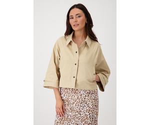 Kurzjacke MONARI, Damen, Gr. 44, beige, Web, Obermaterial: 100% Polyester. Futter: 100% Polyester, clean, unifarben, regular fit kurz, Rundhals, Raglanärmel abgesteppte Kante, Jacken Kurzjacke, mit we