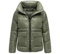 Kurzjacke NAVAHOO "Eispracht 14", Damen, Gr. XXXL (46), grün (helloliv), Obermaterial: 100% Polyester, Innenfutter: 100% Polyester, Wattierung: 100% Polyester, Ärmelfutter: 100% Polyester, modisch, ge