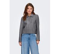 Kurzjacke ONLY "ONLADINA LIFE JACKET CC OTW", Damen, Gr. L, medium grau melange, Web, Obermaterial: 100% Polyester, meliert, unifarben, taillenbedeckt, Jacken Kurzjacke (55463908-L) medium grau melang