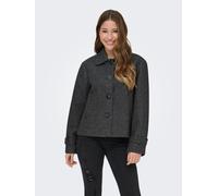 Kurzjacke ONLY "ONLASTA SHORT JACKET OTW", Damen, Gr. S, dunkelgrau melange, Web, Obermaterial: 100% Polyester, meliert, unifarben, figurumspielend taillenbedeckt, mit Riegel,verstellbar, Jacken Kurzj