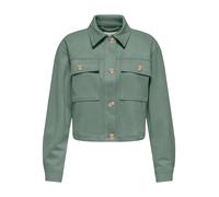 Kurzjacke ONLY "ONLBELICIA LIFE FAUX SUEDE JACKET OTW", Damen, Gr. L, lilypad, Web, Obermaterial: 95% Polyester, 5% Elasthan, unifarben, normal, Jacken Kurzjacke, aus weichem Wildlederimitat (90280647