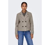 Kurzjacke ONLY "ONLFREJA LIFE SHORT DB JACKET OTW NOOS", Damen, Gr. XL, braun (mocha meringue detail:melange), Web, Obermaterial: 100% Polyester, meliert, unifarben, hüftlang, V-Ausschnitt, Jacken Kur