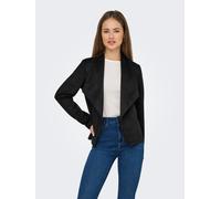 Kurzjacke ONLY "ONLJOLINE FAUX SUEDE DRAPY JACKET OTW", Damen, Gr. L, schwarz, Web, Obermaterial: 92% Polyester, 8% Elasthan, unifarben, regular fit, V-Ausschnitt, Jacken Kurzjacke, in Wildleder Optik