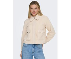 Kurzjacke ONLY "ONLKIKI-MONI SHORT JACKET PNT", Damen, Gr. L, silber lining, Web, Obermaterial: 100% Polyester, unifarben, Jacken Kurzjacke, Kunstfaser (35818102-L) silber lining