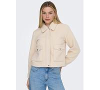 Kurzjacke ONLY "ONLKIKI-MONI SHORT JACKET PNT", Damen, Gr. XS, silber lining, Web, Obermaterial: 100% Polyester, unifarben, Jacken Kurzjacke, Kunstfaser (35818102-XS) silber lining