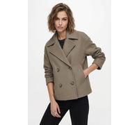 Kurzjacke ONLY "ONLMALIKA LIFE JACKET OTW", Damen, Gr. L, beige (chocolate chip detail:melange), Web, Obermaterial: 100% Polyester, meliert, hüftbedeckend, tiefer V-Ausschnitt, Jacken Kurzjacke (79875