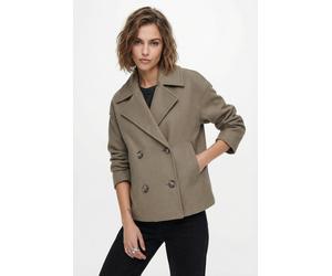 Kurzjacke ONLY "ONLMALIKA LIFE JACKET OTW", Damen, Gr. S, beige (chocolate chip detail:melange), Web, Obermaterial: 100% Polyester, meliert, hüftbedeckend, tiefer V-Ausschnitt, Jacken Kurzjacke (79875