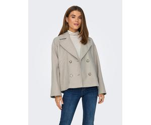 Kurzjacke ONLY "ONLNANCY JACKET NOOS OTW", Damen, Gr. S, beige (simply taupe detail:melange), Web, Obermaterial: 100% Polyester, meliert, hüftlang, V-Ausschnitt, Jacken Kurzjacke, Kunstfaser (89772617