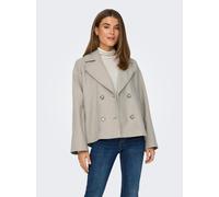 Kurzjacke ONLY "ONLNANCY JACKET NOOS OTW", Damen, Gr. XS, simply taupe detail:melange, Web, Obermaterial: 100% Polyester, meliert, hüftlang, V-Ausschnitt, Jacken Kurzjacke, Kunstfaser (89772617-XS) si