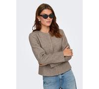 Kurzjacke ONLY "ONLSEDONA LIFE LIGHT FIT JACKET CC OTW", Damen, Gr. L, walnut, Web, Obermaterial: 85% Polyester, 15% Baumwolle, unifarben, schmal hüftlang, Rundhals, Jacken Kurzjacke (11793514-L)