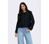 Kurzjacke ONLY "ONLVALERIA JACKET CC OTW", Damen, Gr. L (40), blau (night sky), Web, Obermaterial: 100% Polyester, unifarben, hüftlang, V-Ausschnitt, mit Knopf gerader Abschluss, Jacken Kurzjacke (727