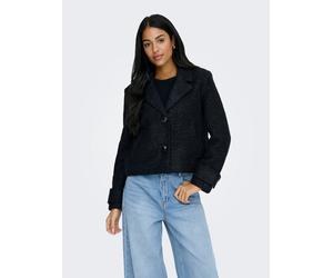 Kurzjacke ONLY "ONLVALERIA JACKET CC OTW", Damen, Gr. M (38), blau (night sky), Web, Obermaterial: 100% Polyester, unifarben, hüftlang, V-Ausschnitt, mit Knopf gerader Abschluss, Jacken Kurzjacke (727