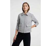 Kurzjacke ONLY "ONLVELA ZIP SHORT JACKET OTW", Damen, Gr. M, grau (light grau melange), Web, Obermaterial: 92% Polyester, 8% Viskose, unifarben, hüftlang, Jacken Kurzjacke (78021812-M) light grau mela