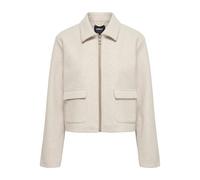 Kurzjacke ONLY "ONLVELA ZIP SHORT JACKET OTW", Damen, Gr. M, pumice stone detail:melange, Web, Obermaterial: 92% Polyester, 8% Viskose, meliert, hüftlang, Jacken Kurzjacke (31435937-M)