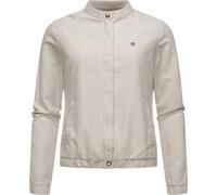 Kurzjacke RAGWEAR "Malawi Linen", Damen, Gr. L (40), weiß (bone), Obermaterial: 65% Baumwolle, 35% Leinen; Innenfutter: 100% Polyester, normal hüftbedeckend, Rundhals, Ärmel ohne Ärmelschlitz elastisc
