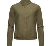 Kurzjacke RAGWEAR "Malawi Linen", Damen, Gr. XL (42), grün (olivgrün), Obermaterial: 65% Baumwolle, 35% Leinen; Innenfutter: 100% Polyester, normal hüftbedeckend, Rundhals, Ärmel ohne Ärmelschlitz ela