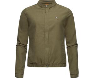 Kurzjacke RAGWEAR "Malawi Linen", Damen, Gr. XXL (44), grün (olivgrün), Obermaterial: 65% Baumwolle, 35% Leinen. Innenfutter: 100% Polyester, normal hüftbedeckend, Rundhals, Ärmel ohne Ärmelschlitz el