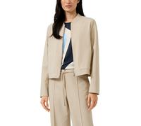 Kurzjacke S.OLIVER BLACK LABEL, Damen, Gr. 46, beige, Web, Obermaterial: 62% Polyester, 33% Viskose, 5% Elasthan, unifarben, regular fit normal, gerader Abschluss, Jacken Kurzjacke, mit Taschen (83879