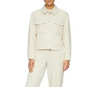 Kurzjacke S.OLIVER, Damen, Gr. 46, beige, Jersey, Obermaterial: 74% Polyester, 22% Viskose, 4% Elasthan. Futter: 100% Polyester, unifarben, relaxed fit taillenbedeckt, Jacken Kurzjacke, mit Taschen (7