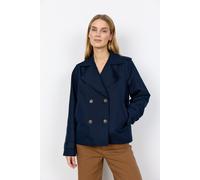 Kurzjacke SOYACONCEPT "SC-AMANDA 1", Damen, Gr. S, navy, Web, Obermaterial: 56% Baumwolle, 44% Polyester, unifarben, regular fit normal, V-Ausschnitt, Jacken Kurzjacke (64816617-S) navy