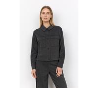 Kurzjacke SOYACONCEPT "SC-HEBE 1", Damen, Gr. XXL, grau (schwarz combi), Web, Obermaterial: 60% Polyester, 38% Viskose, 2% Elasthan, gemustert, normal, Jacken Kurzjacke, Materialmix (48546912-XXL) sch