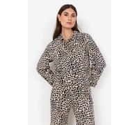 Kurzjacke SOYACONCEPT "SC-OWENA 2", Damen, Gr. XL, beige (8008c sand combi), Web, Obermaterial: 97% Baumwolle, 3% Elasthan, animal-print, gemustert, normal, Jacken Kurzjacke (66525904-XL) 8008c sand c