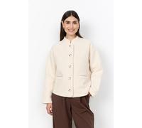 Kurzjacke SOYACONCEPT "SC-SHAIMA 1", Damen, Gr. M, weiß (cream), Plüsch, Obermaterial: 100% Polyester, unifarben, normal, Jacken Kurzjacke, Kunstfaser (76567413-M) cream