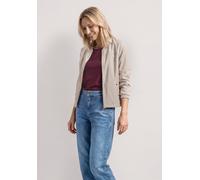 Kurzjacke STREET ONE, Damen, Gr. 34, beige (clay sand), Web, 53% Baumwolle, 41% Polyester, 6% Elasthan, unifarben, normal normal, Rundhals, elastischer Bund, Jacken Kurzjacke, im soften Baumwoll-Mix (