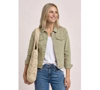 Kurzjacke STREET ONE, Damen, Gr. 36, olive washed, Web, Obermaterial: 92% Baumwolle, 6% Polyester, 2% Elasthan, normal hüftlang, Jacken Kurzjacke, im Colored-Denim-Look (19106502-36) olive washed