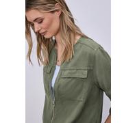 Kurzjacke STREET ONE, Damen, Gr. 38, lichen grün, Stoff, 100% Lyocell, unifarben, normal normal, Rundhals, Bündchen, Jacken Kurzjacke, mit Brusttasche (99840100-38) lichen grün