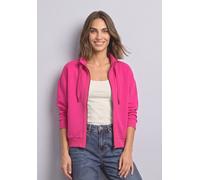 Kurzjacke STREET ONE, Damen, Gr. 38, pink (magenta dream), Stoff, 46% Modal, 46% Polyester, 8% Elasthan, unifarben, regular fit normal, hoch geschlossener Ausschnitt, Bündchen, Jacken Kurzjacke, mit S