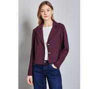 Kurzjacke STREET ONE, Damen, Gr. 40, rot (mulberry rot), Stoff, 93% Viskose, 7% Polyester, unifarben, normal kurz, V-Ausschnitt, Bündchen, Jacken Kurzjacke, mit Reverskragen (25310415-40) mulberry rot