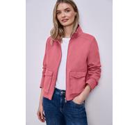 Kurzjacke STREET ONE, Damen, Gr. 42, desert berry, Web, 100% Baumwolle, unifarben, normal normal, hoch geschlossener Ausschnitt, abgesteppt, Jacken Kurzjacke, aus reiner Baumwolle (21811363-42) desert