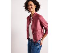 Kurzjacke STREET ONE, Damen, Gr. 42, schwarz clouded blush, Stoff, 90% Polyester, 10% Elasthan, unifarben, comfort fit normal, V-Ausschnitt, Manschette, Jacken Kurzjacke, in Velours-Optik (14684007-42