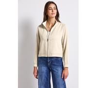 Kurzjacke STREET ONE, Damen, Gr. 42, silkstone weiß, Stoff, Obermaterial: 49% Polyester, 44% Viskose, 4% Elasthan, 3% Polyamid; Futter: 100% Polyester, unifarben, casual, normal normal, ohne Ausschnit