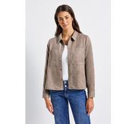 Kurzjacke STREET ONE, Damen, Gr. 44, bark braun, Stoff, Obermaterial: 100% Polyester; Futter: 100% Polyester, unifarben, normal normal, V-Ausschnitt, Bündchen, Jacken, mit Brusttaschen (64720742-44) b