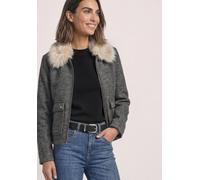 Kurzjacke STREET ONE, Damen, Gr. 46, obsidian blau, Web, Obermaterial: 65% Polyester, 35% Wolle. Futter: 100% Polyester, hüftlang, Jacken Kurzjacke (98162436-46) obsidian blau