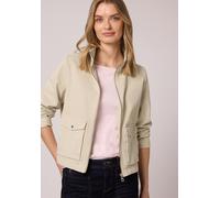Kurzjacke STREET ONE, Damen, Gr. 46, powder beige, Web, 100% Baumwolle, unifarben, normal normal, hoch geschlossener Ausschnitt, abgesteppt, Jacken Kurzjacke, aus reiner Baumwolle (68292925-46) powder