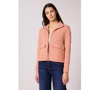 Kurzjacke STREET ONE, Damen, Gr. 46, rosa (light apricot), Stoff, 83% Polyester, 16% Viskose, 1% Elasthan, comfort fit normal, V-Ausschnitt, Bündchen, Jacken Kurzjacke, mit Stehkragen (87615445-46) li