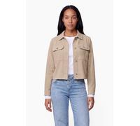 Kurzjacke STREET ONE STUDIO, Damen, Gr. 42, beige (grain sand), Stoff, Obermaterial: 90% Polyester, 10% Elasthan. Futter: 100% Polyester, unifarben, normal normal, V-Ausschnitt, Bündchen, Jacken Kurzj