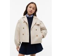 Kurzjacke TOMMY HILFIGER, Mädchen, Gr. 10 (140), classic beige, Web, Obermaterial: 65% Baumwolle, 35% Nylon. Futter: 100% Polyester, unifarben, regular fit hüftlang, Rundhals, elastischer Bund, Jacken