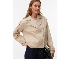 Kurzjacke VERO MODA "VMCHELSEA MADDY SHORT JACKET", Damen, Gr. L, cement, Web, Obermaterial: 100% Polyester, unifarben, hüftlang, Jacken Kurzjacke, Kunstfaser, im Trenchcoat Style (50996951-L) cement
