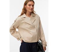 Kurzjacke VERO MODA "VMCHELSEA MADDY SHORT JACKET", Damen, Gr. M, cement, Web, Obermaterial: 100% Polyester, unifarben, hüftlang, Jacken Kurzjacke, Kunstfaser, im Trenchcoat Style (50996951-M) cement