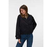 Kurzjacke VERO MODA "VMCHELSEA MADDY SHORT JACKET", Damen, Gr. S, schwarz, Web, Obermaterial: 100% Polyester, unifarben, hüftlang, Jacken Kurzjacke, Kunstfaser, im Trenchcoat Style (90618735-S) schwar