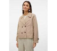 Kurzjacke VERO MODA "VMCHLOEMIA SHORT TRENCHCOAT GA NOOS", Damen, Gr. XL, silber mink, Web, Obermaterial: 100% Polyester, unifarben, kurz, V-Ausschnitt, Jacken Kurzjacke (12519410-XL) silber mink