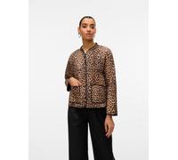 Kurzjacke VERO MODA "VMCLARA JACKET GA NOOS", Damen, Gr. S, rugby tan aop:leopard, Web, Obermaterial: 100% Polyester, bedruckt, Rundhals, gerader Abschluss, Jacken Kurzjacke (20961361-S)