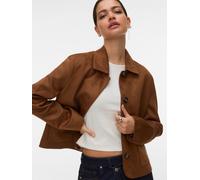 Kurzjacke VERO MODA "VMJOSE KELLY SHORT JACKET GA NOOS", Damen, Gr. L, braun (cognac), Web, Obermaterial: 90% Polyester, 10% Elasthan, unifarben, kurz, Jacken Kurzjacke (19742322-L) cognac
